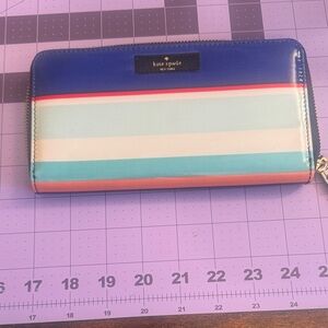 Kate Spade Multicolor Striped Zip Wallet